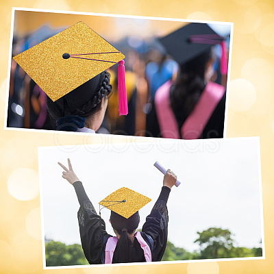 Square EVA Glitter Graduation Cap Topper Stickers DIY-WH20053-05A-1