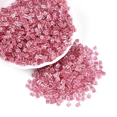 Transparent Inside Colours Glass Seed Beads SEED-T007-13F-1