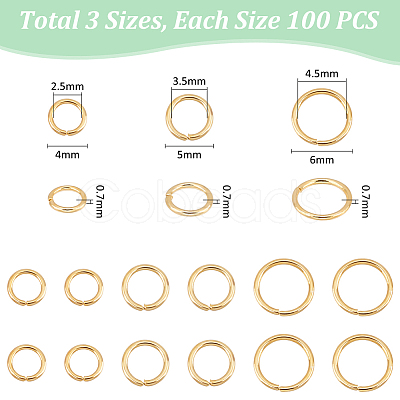 300Pcs 3 Styles 304 Stainless Steel Open Jump Rings STAS-UN0061-01-1