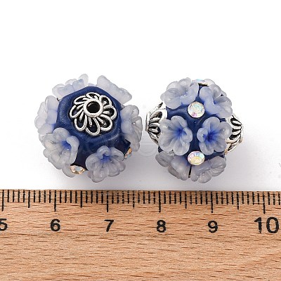 Handmade Resin Indonesia Round Beads IPDL-P005-21AS-01-1
