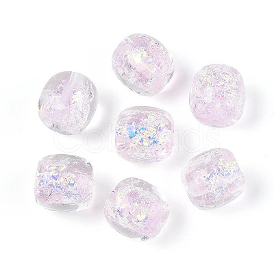 Handmade Foil Lampwork Beads Strands FOIL-T008-01G-1