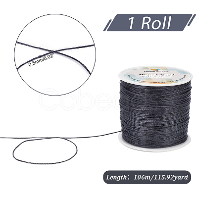 PandaHall Elite 1 Roll Round Waxed Polyester Cords YC-PH0002-44A-1