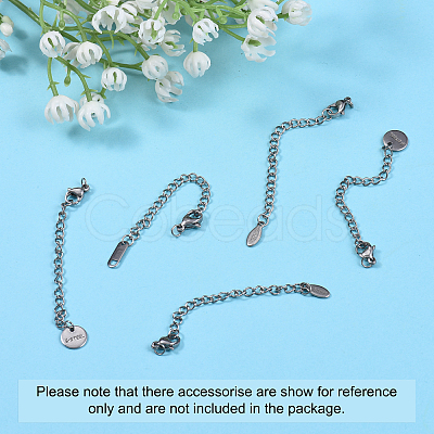 30Pcs Stainless Steel Chain Extender STAS-CJ0001-184-1