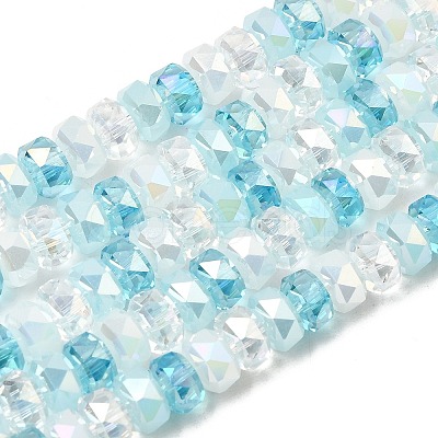 Ombre Effect Electroplate Glass Beads EGLA-F168-01-1