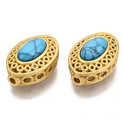 4-Hole Synthetic Turquoise Beads KK-S310-39A-1