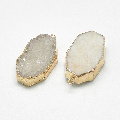 Natural Druzy Agate Pendants G-Q494-60-1