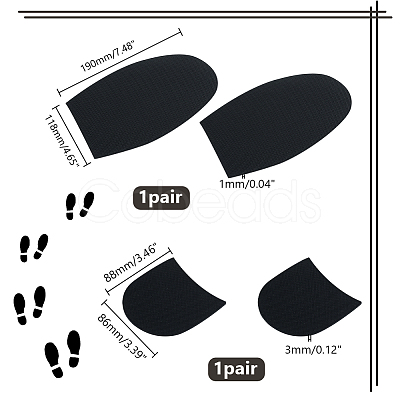 2 Pair 2 Styles Skid Rubber Shoes Bottom FIND-GA0003-82-1