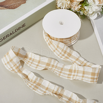 1 Roll Polyester Ruffled Ribbon SRIB-CY0001-14E-1