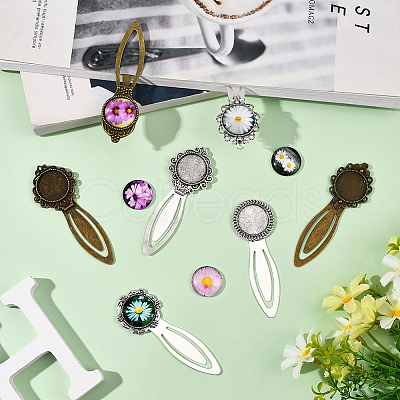 DIY Flat Round Bookmark Making Kits DIY-SC0032-07A-1