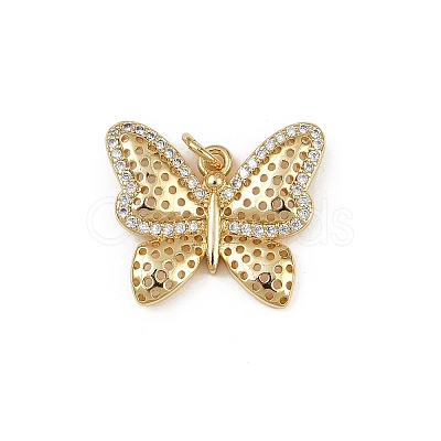 Brass Micro Pave Cubic Zirconia Pendants KK-S528-01G-1
