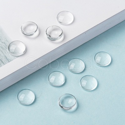 Transparent Glass Cabochons X-GGLA-R026-10mm-1