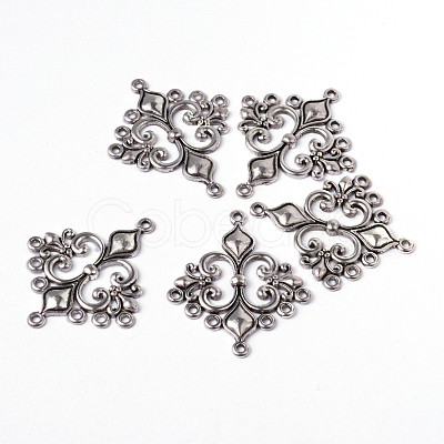 Antique Silver Tibetan Style Rhombus Chandelier Component Links for Dangle Earring Making X-EA9734Y-NF-1
