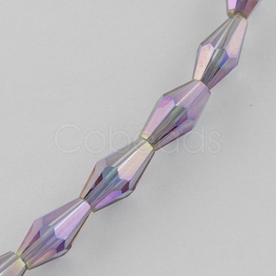 Electroplate Glass Beads Strands EGLA-R021-8x4mm-02-1