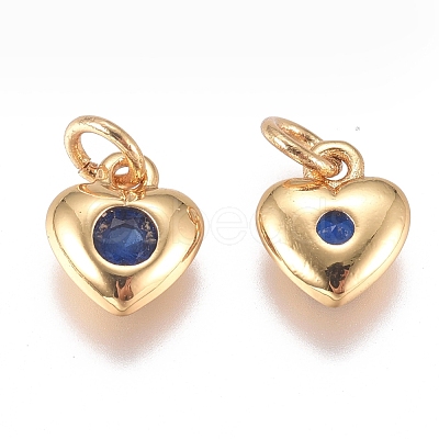 Brass Micro Pave Cubic Zirconia Charms ZIRC-G168-58G-1