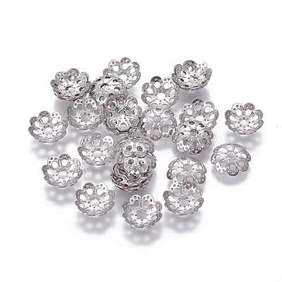 Tarnish Resistant 201 Stainless Steel Fancy Bead Caps STAS-L234-002P-1