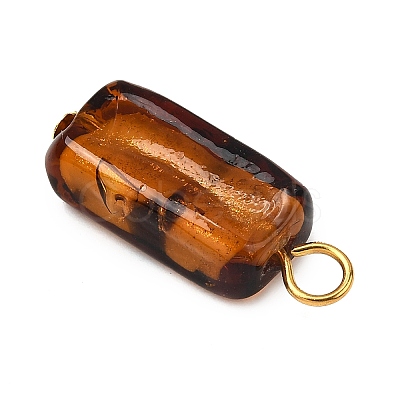 Handmade Gold Sand Lampwork Pendants PALLOY-JF04370-02-1