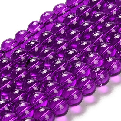 Drawbench Transparent Glass Beads Strands X-GLAD-Q012-10mm-20-1