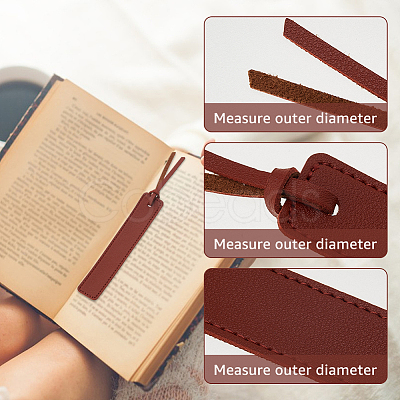 12Pcs 6 Colors PU Leather Bookmark AJEW-FH0006-23-1