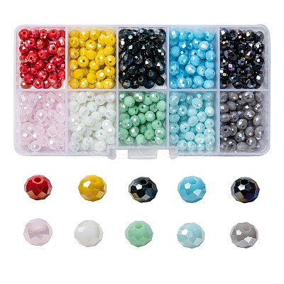 10 Colors Electroplate Glass Beads EGLA-X0006-01E-6mm-1