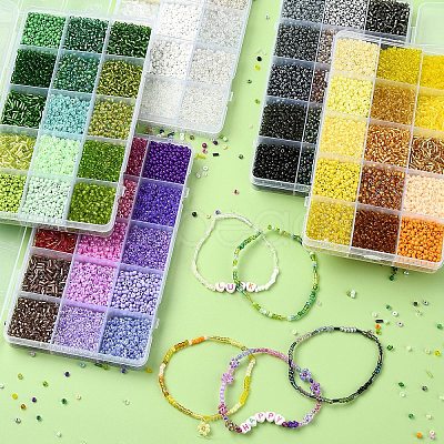 DIY Round Glass Beads Bracelets Making Kits SEED-YW0002-63A-1