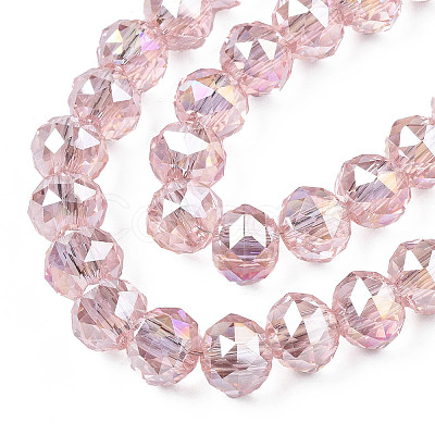 Transparent Crackle Glass Beads Strands X-GLAA-N051-07-1