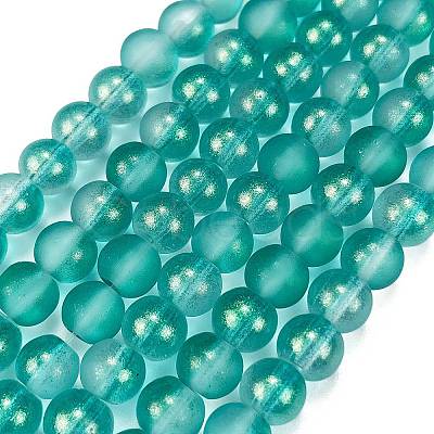 Frosted Transparent Glass Bead Strands LS-GLAA-P065-6mm-08-1