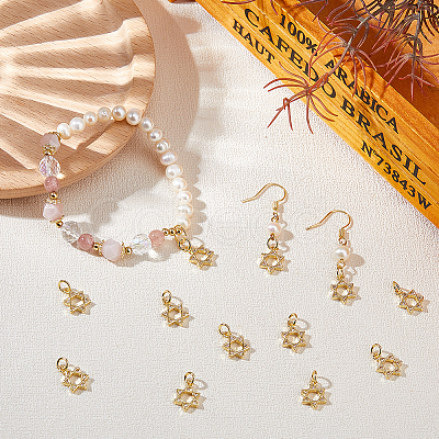 12Pcs Rack Plating Brass Micro Pave Cubic Zirconia Charms KK-HS0015-04-1