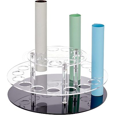 2-Tier Rotatable Round Transparent Acrylic Cosmetics Organizer Holder ODIS-WH0026-05-1