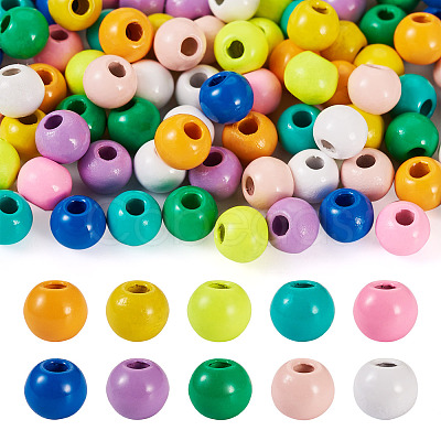 Pandahall 100Pcs 10 Colors Spray Painted Alloy Beads FIND-TA0003-08-1