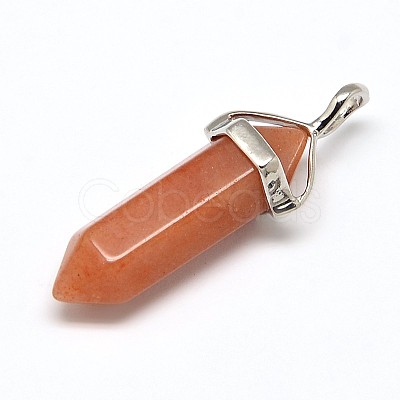Natural Red Aventurine Double Terminated Pointed Pendants G-J261-B05-1