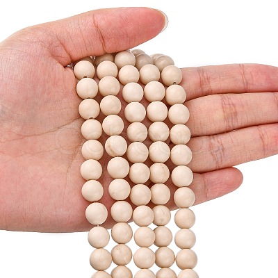 Natural Fossil Beads Strands LS-G-E110-8mm-2-1