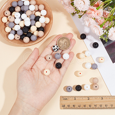 6 Style Food Grade Eco-Friendly Silicone Beads SIL-SC0001-63-1