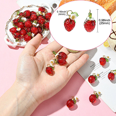 30Pcs Acrylic Lampwork Pendants PALLOY-CJ00160-1