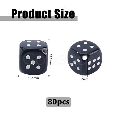 80Pcs Opaque Acrylic Beads MACR-DC0001-23-1