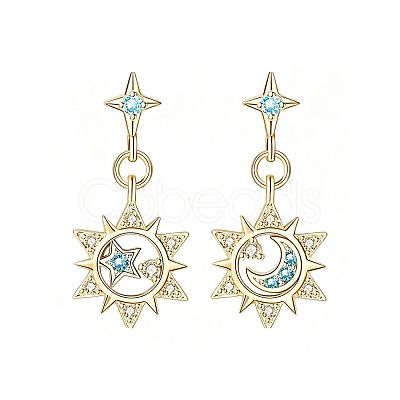 Brass Micro Pave Cubic Zirconia Stud Dangle Earrings for Women WGC617F-02-1