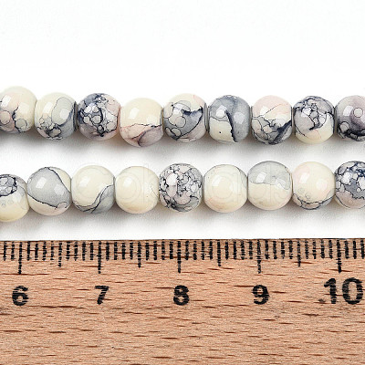 Baking Paint Glass Beads Strands DGLA-N003-6mm-C05-1