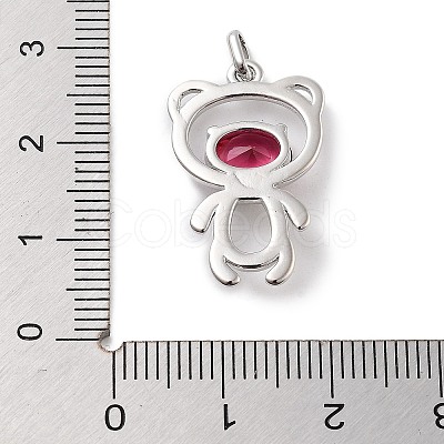 Rack Plating Brass Glass Pendants KK-Z071-46P-01-1