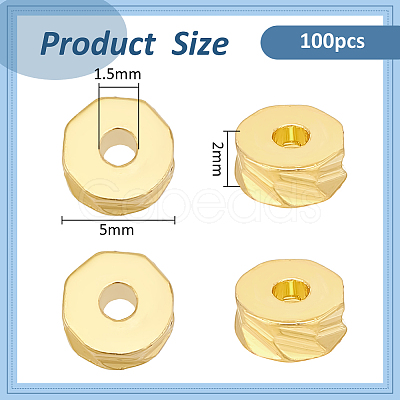100Pcs Brass Bead KK-BC0013-53C-1