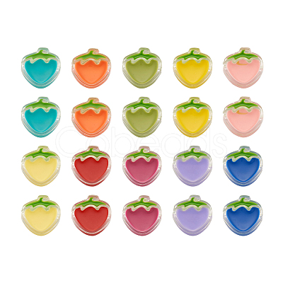 Craftdady 100Pcs 10 Colors Transparent Enamel Acrylic Beads TACR-CD0001-07-1