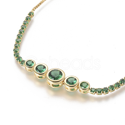 Adjustable Brass Micro Pave Cubic Zirconia Bolo Bracelets X-BJEW-F404-01C-G-1