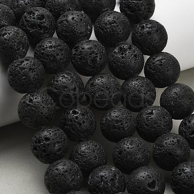 Natural Lava Rock Round Beads Strands G-M169-16mm-03-1