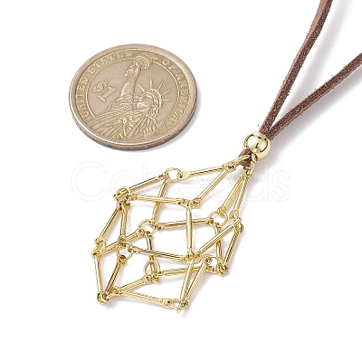 3Pcs 3 Style Crystal Holder Cage Necklace NJEW-JN04586-1