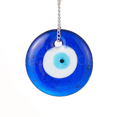 Handmade Lampwork & Resin Evil Eye Pendant Decorations HJEW-C001-02-1