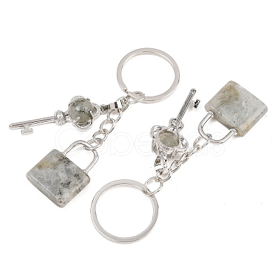 Natural Labradorite Pendant Keychains KEYC-A016-01P-14-1
