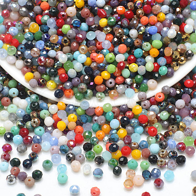 Electroplate Glass Beads GLAA-D020-01I-1