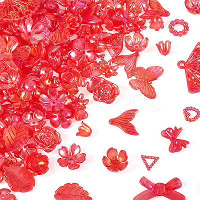 182Pcs 100G Transparent Acrylic Beads OACR-TA0003-66D-1