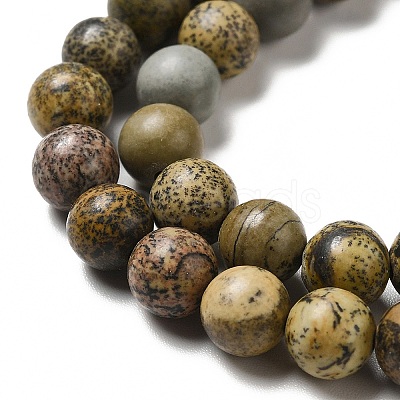 Natural Dendritic Jasper Beads Strands G-D481-16-1