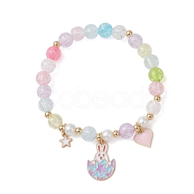 Easter Alloy Enamel Charm Bracelets BJEW-JB13331-1