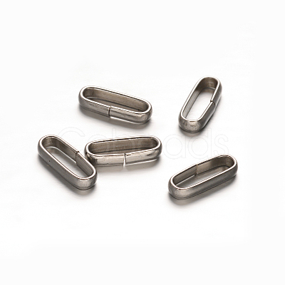 Oval 201 Stainless Steel Slide Charms STAS-D111-02-1