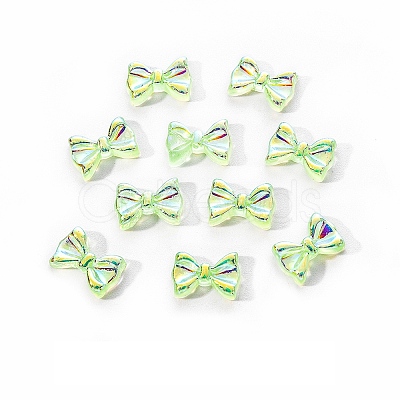 Electroplated Bowknot Resin Cabochons MRMJ-R128-16B-1